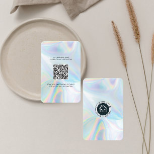 Tarjeta De Visita Logo y Código QR DIY Holográfico Personalizado