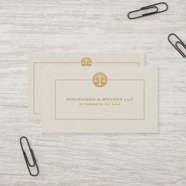 Tarjeta De Visita Logo y tipografía de Beige Linen & Gold (Anverso/Reverso In Situ)
