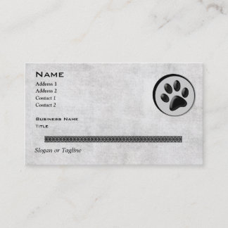 Tarjeta De Visita Logotipo animal veterinario con la pata blanco y