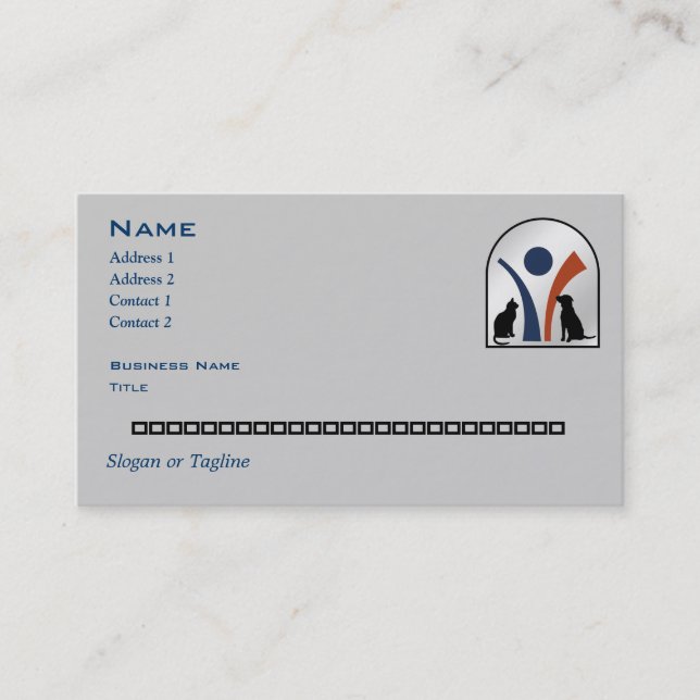 Tarjeta De Visita Logotipo animal veterinario personalizado (Anverso)