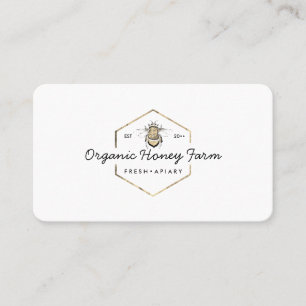 Tarjeta De Visita Logotipo Apiariano Bumble de oro Bee Honeycomb