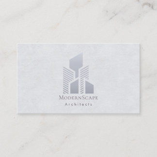 Tarjeta De Visita Logotipo arquitectónico minimalista (Lt Blue-Gray)
