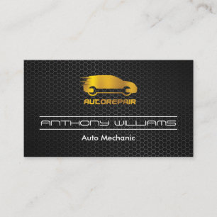 Tarjeta De Visita Logotipo automático de oro de fibra de carbono met
