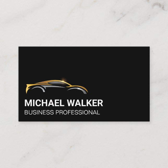 Tarjeta De Visita Logotipo automático Gold Silver (Anverso)