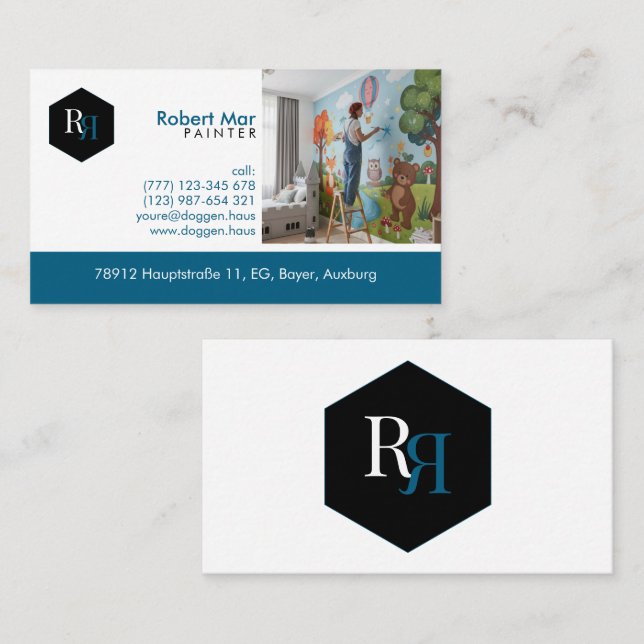 Tarjeta De Visita Logotipo automático profesional (Anverso / Reverso)