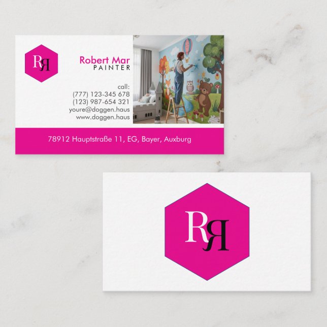Tarjeta De Visita Logotipo automático profesional (Anverso / Reverso)