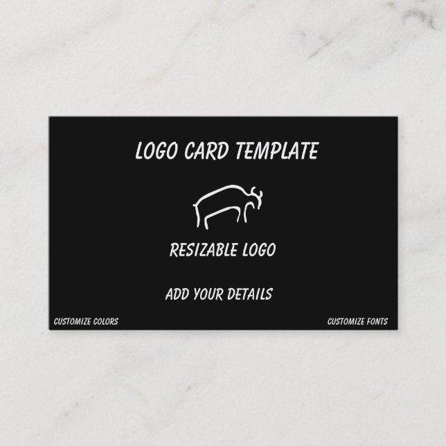 Tarjeta De Visita Logotipo Bison o Buffalo (Anverso)
