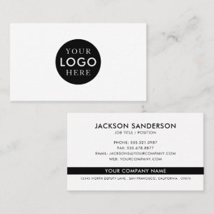 Tarjeta De Visita Logotipo blanco negro minimalista moderno profesio