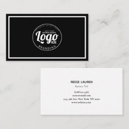 Tarjeta De Visita Logotipo Blanco Y Negro Simple