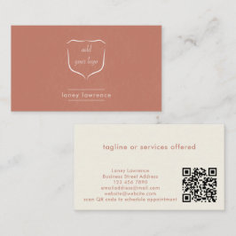 Tarjeta De Visita Logotipo boho de terracota + Código QR Profesional