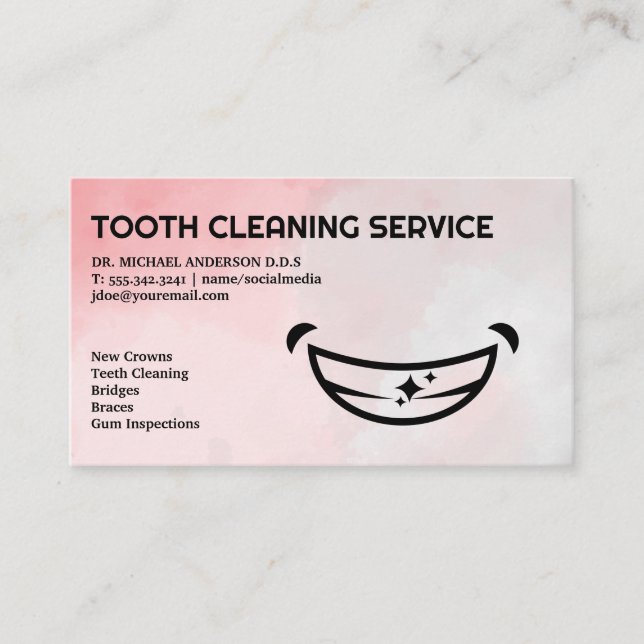 Tarjeta De Visita Logotipo Cara Sonriente | Dental (Anverso)