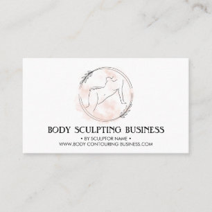 Tarjeta De Visita Logotipo circular de spa de contorno de escultura 
