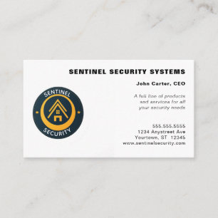 Tarjeta De Visita Logotipo circular dorado y negro de seguridad