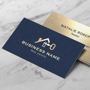 Tarjeta De Visita Logotipo clave de la Casa Inmobiliaria Logotipo de