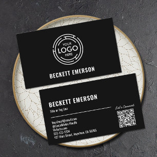 Tarjeta De Visita Logotipo Código QR moderno