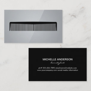 Tarjeta De Visita Logotipo Comb Negro gris