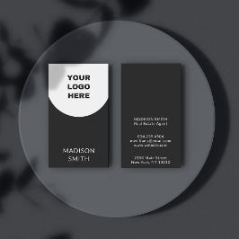 Tarjeta De Visita Logotipo comercial Arco blanco y negro Minimalista