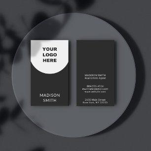 Tarjeta De Visita Logotipo comercial Arco blanco y negro Minimalista