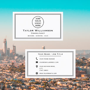 Tarjeta De Visita Logotipo comercial básico para empresas profesiona