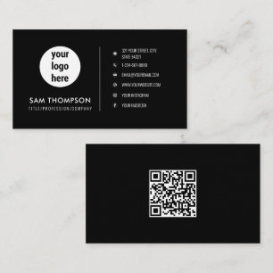 Tarjeta De Visita Logotipo comercial Código QR Minimalista moderno n