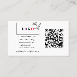 Tarjeta De Visita Logotipo comercial Código QR Profesional moderno