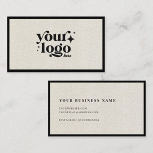 Tarjeta De Visita Logotipo comercial de línea natural mínima de lujo