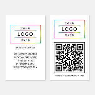 Tarjeta De Visita Logotipo comercial de personalizado y código QR de