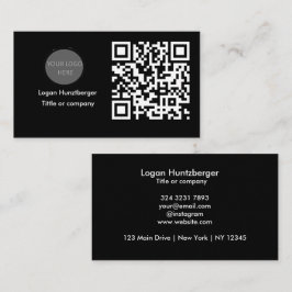 Tarjeta De Visita Logotipo comercial del código QR | Minimalis