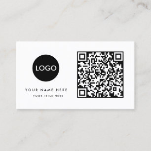 Tarjeta De Visita Logotipo comercial del código QR   Profesional bla