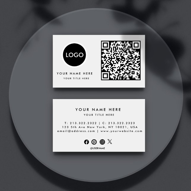 Tarjeta De Visita Logotipo comercial del código QR | Profesional bla (Subido por el creador)