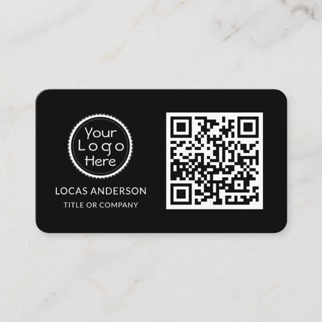 Tarjeta De Visita Logotipo comercial del código QR | Profesional Gol (Anverso)