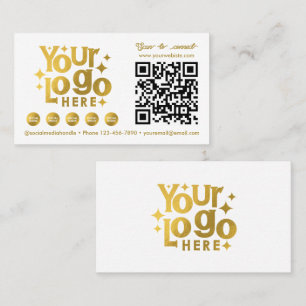 Tarjeta De Visita Logotipo comercial Gold de medios sociales escanea