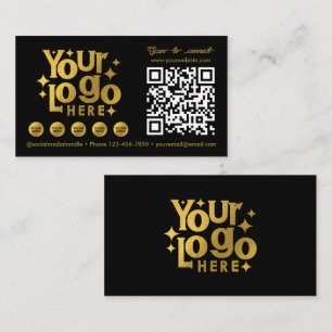 Tarjeta De Visita Logotipo comercial Gold de medios sociales escanea