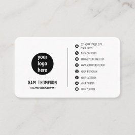 Tarjeta De Visita Logotipo comercial Iconos modernos de medios socia