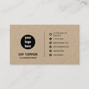 Tarjeta De Visita Logotipo comercial Iconos modernos de medios socia