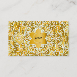 Tarjeta De Visita Logotipo comercial Mandala dorada