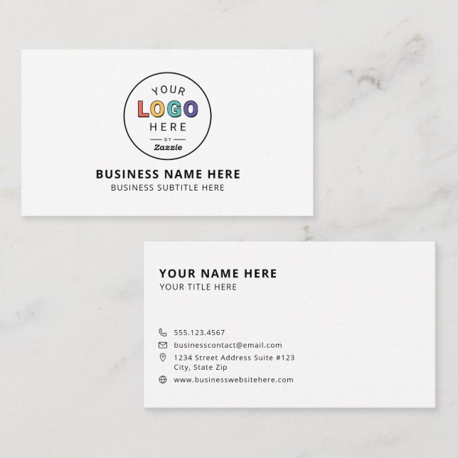 Tarjeta De Visita Logotipo Comercial Personalizado (Anverso / Reverso)