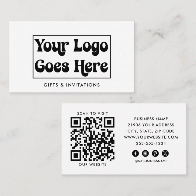 Tarjeta De Visita Logotipo comercial Profesional de código QR modern (Anverso / Reverso)