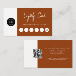 Tarjeta De Visita Logotipo comercial Terracotta Lealtad de código QR