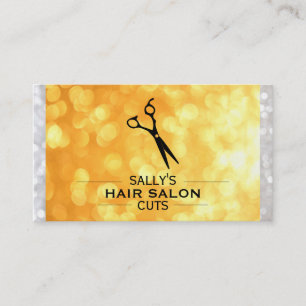 Tarjeta De Visita Logotipo con divisores (bokeh dorado y blanco)
