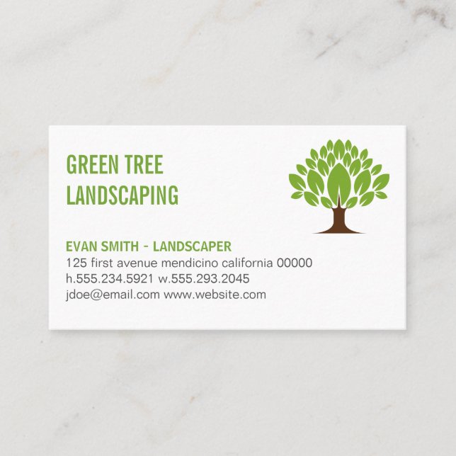 Tarjeta De Visita Logotipo con estilo de árbol (Anverso)