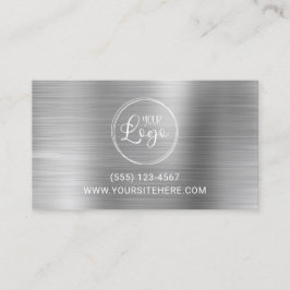 Tarjeta De Visita Logotipo con URL del sitio web Hoja de plata
