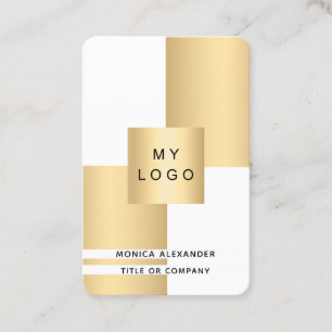 Tarjeta De Visita logotipo corporativo de oro blanco Código QR profe