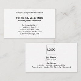Tarjeta De Visita Logotipo corporativo moderno de marca blanca