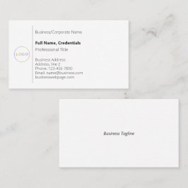 Tarjeta De Visita Logotipo corporativo Sencillo blanco negro elegant