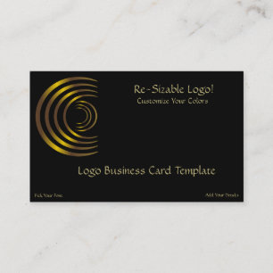 Tarjeta De Visita Logotipo Crescent Moon Shaped Gold
