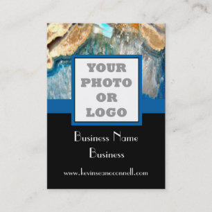 Tarjeta De Visita Logotipo cristalino azul de la foto de la ágata