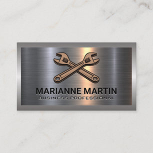 Tarjeta De Visita Logotipo cruzado   Aluminio metalizado