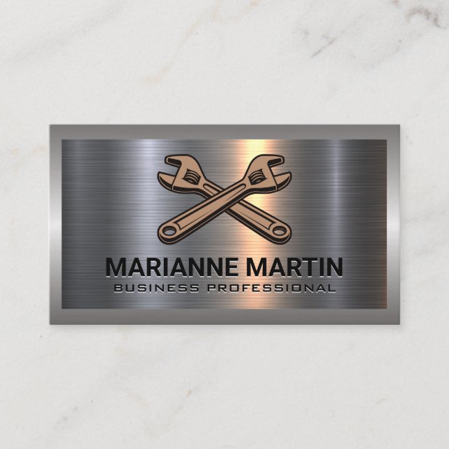 Tarjeta De Visita Logotipo cruzado | Aluminio metalizado (Anverso)