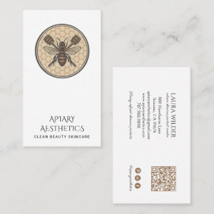 Tarjeta De Visita Logotipo de abeja de miel elegante para productos 